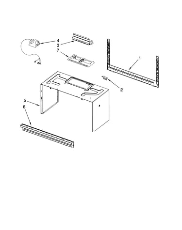 Cabinet and installation parts