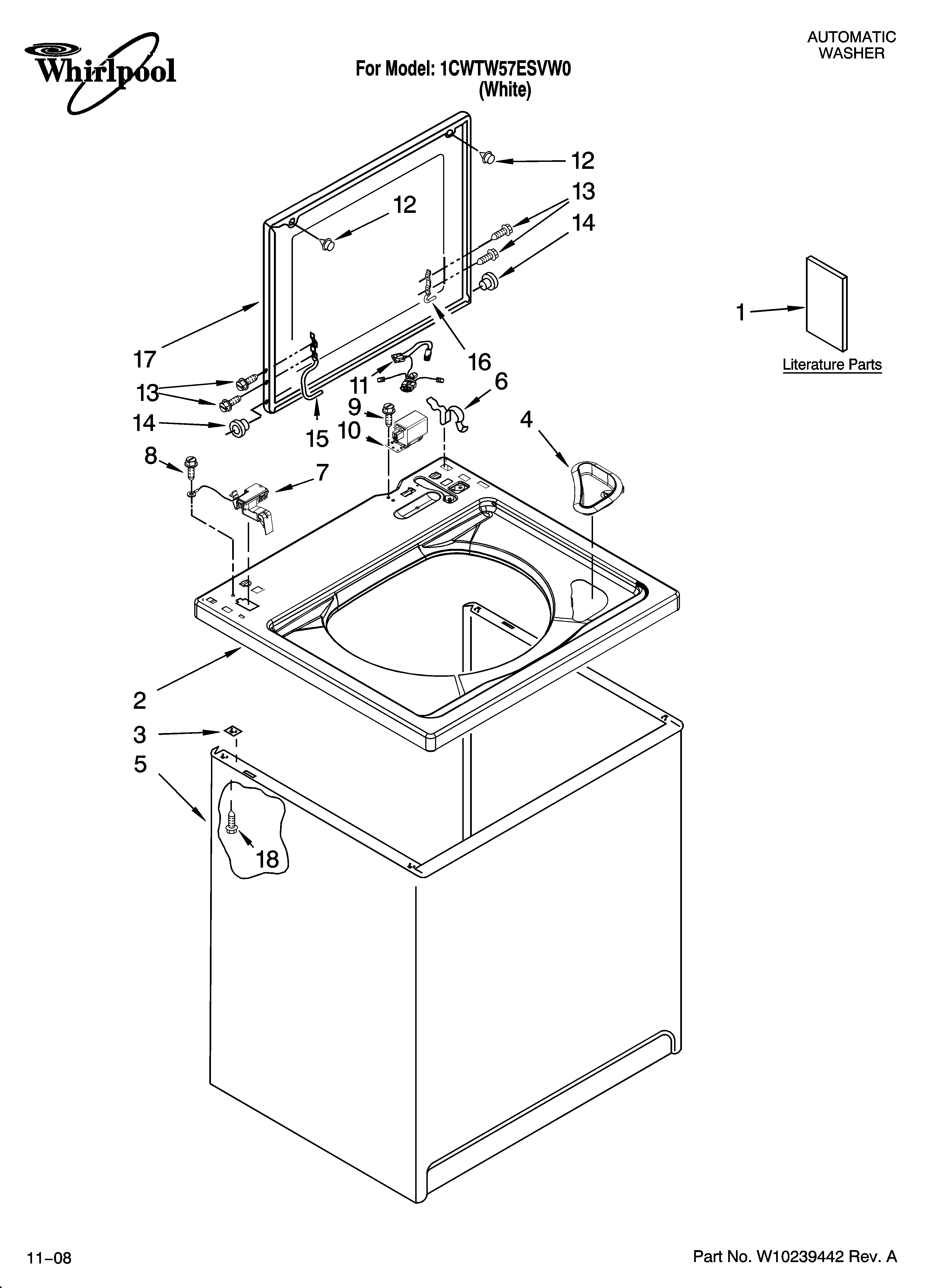 Top and cabinet parts