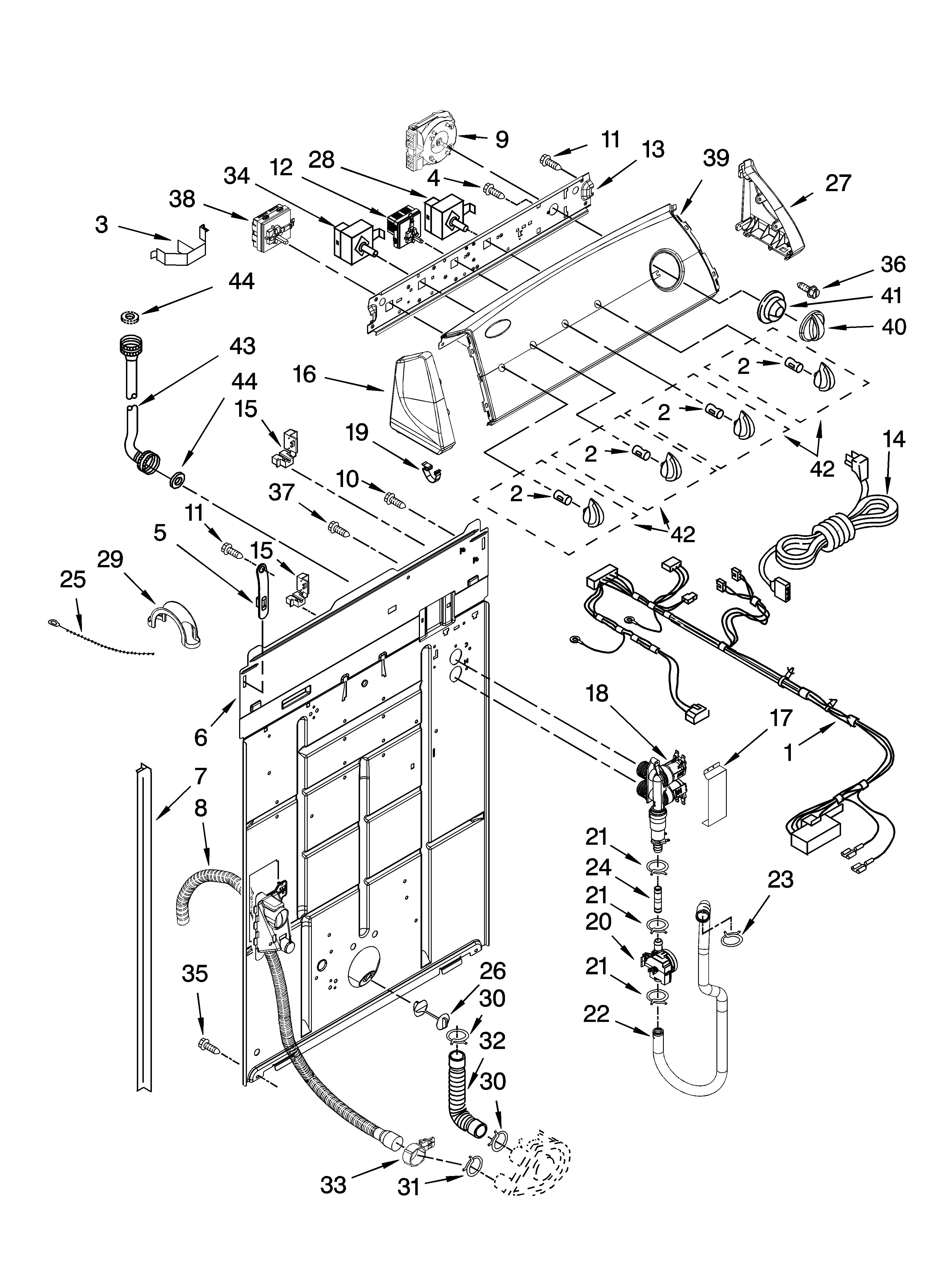 Controls and rear panel parts