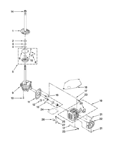 Brake, clutch, gearcase, motor and pump parts