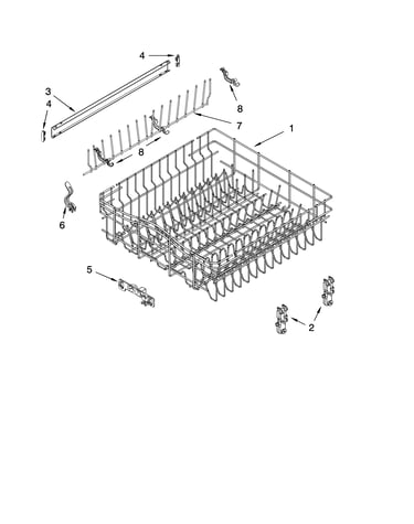 Upper rack and track parts