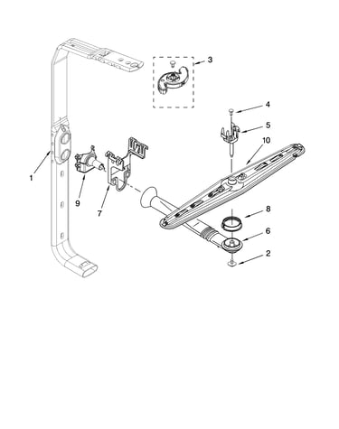 Upper wash and rinse parts