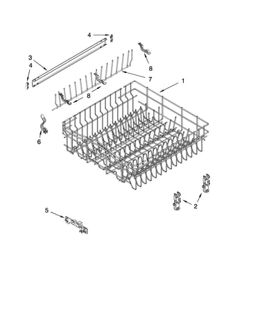 Upper rack and track parts
