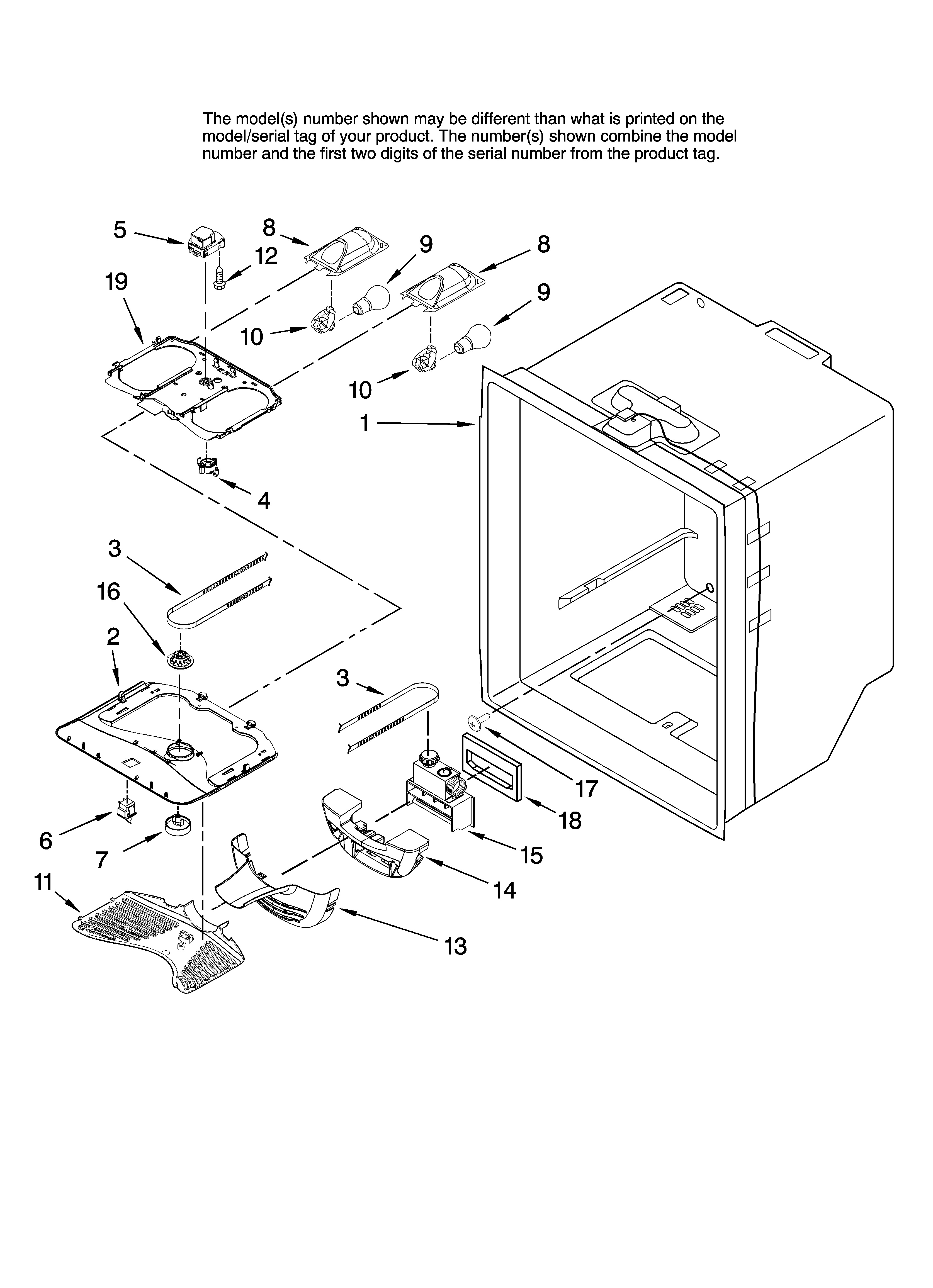 Refrigerator liner parts