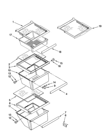 Refrigerator shelf parts