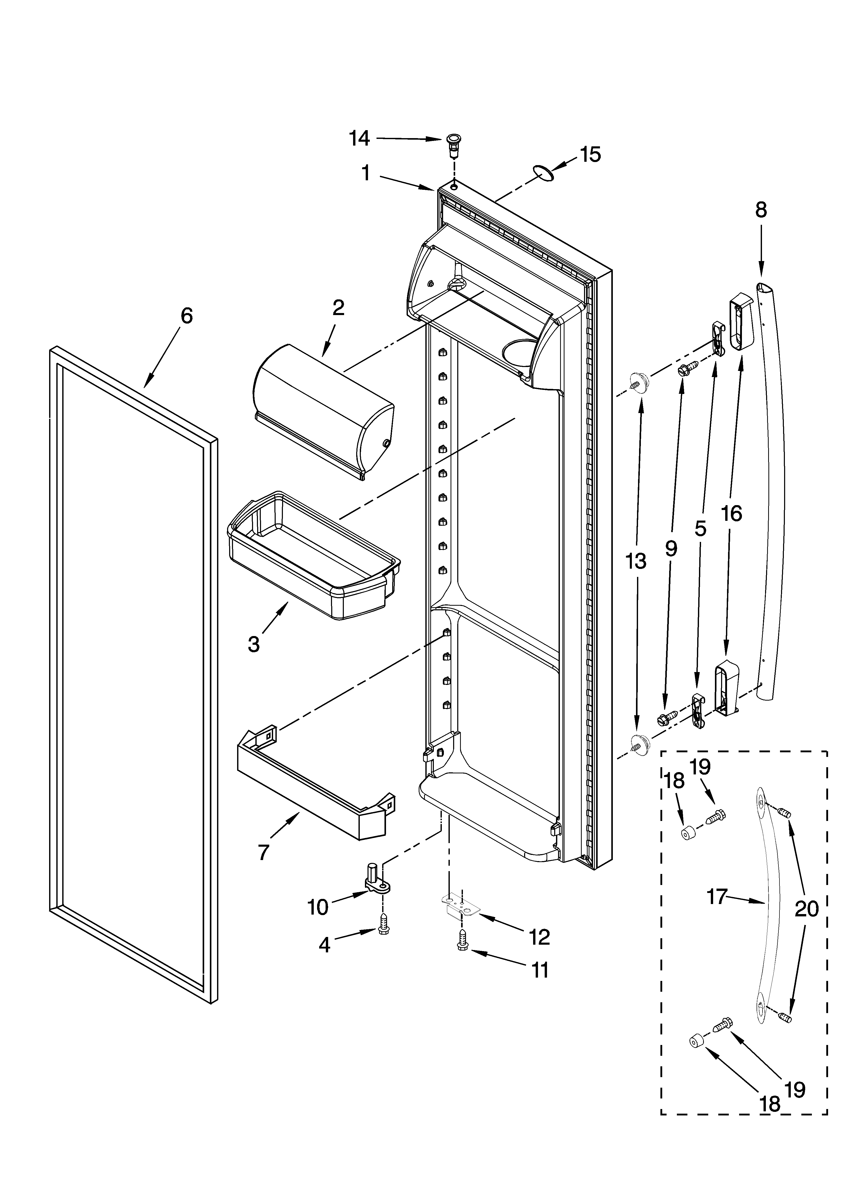 Refrigerator door parts