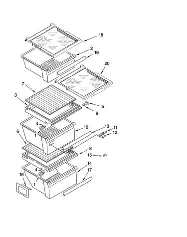 Refrigerator shelf parts