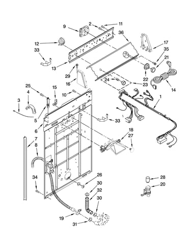 Controls and rear panel parts