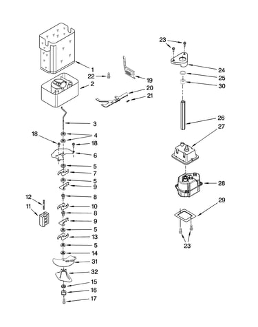 Motor and ice container parts