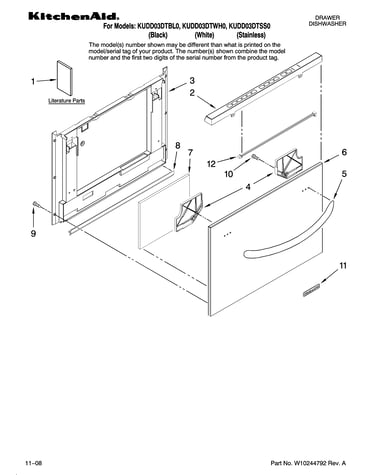 Front panel parts