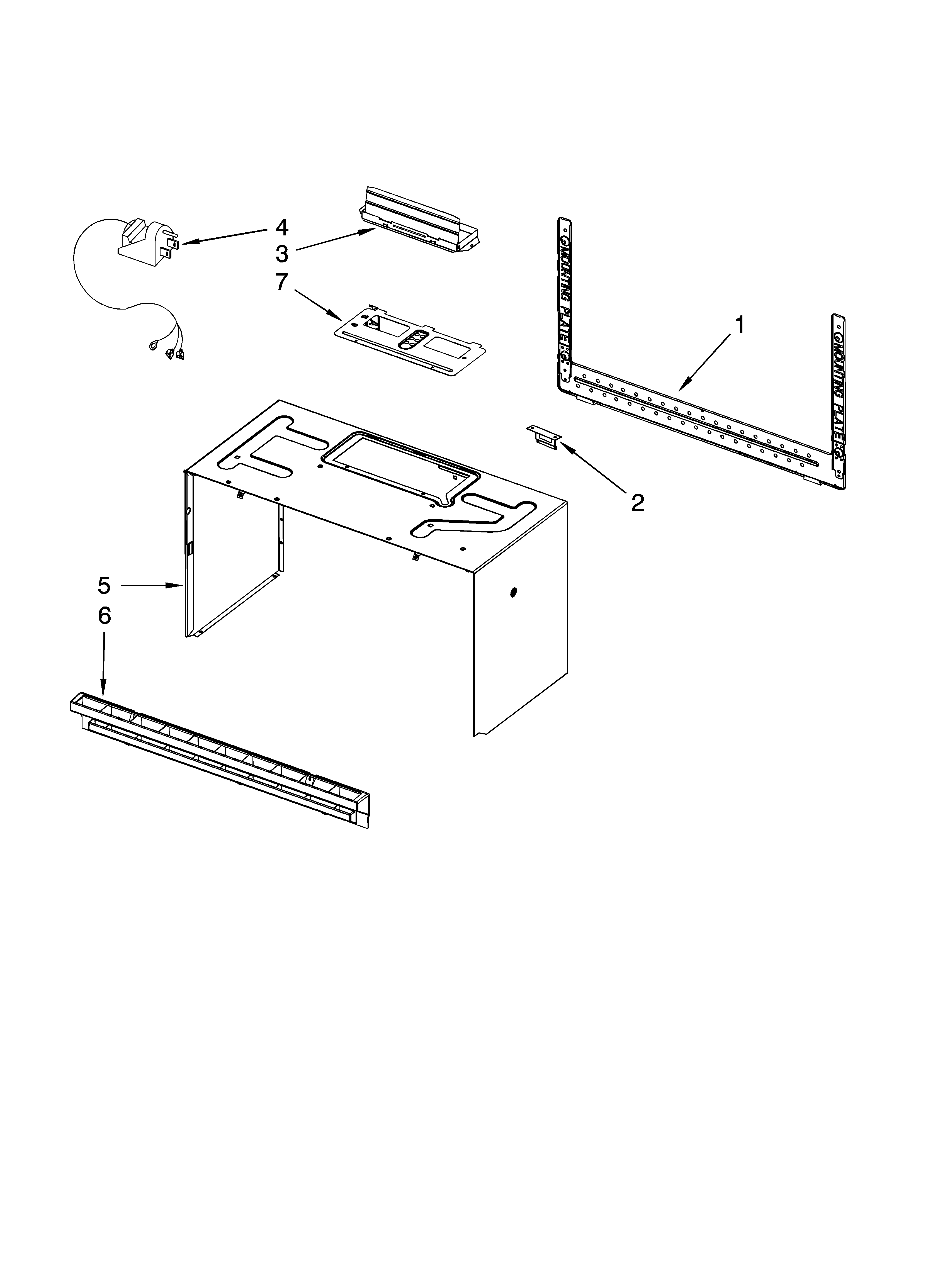 Cabinet and installation parts
