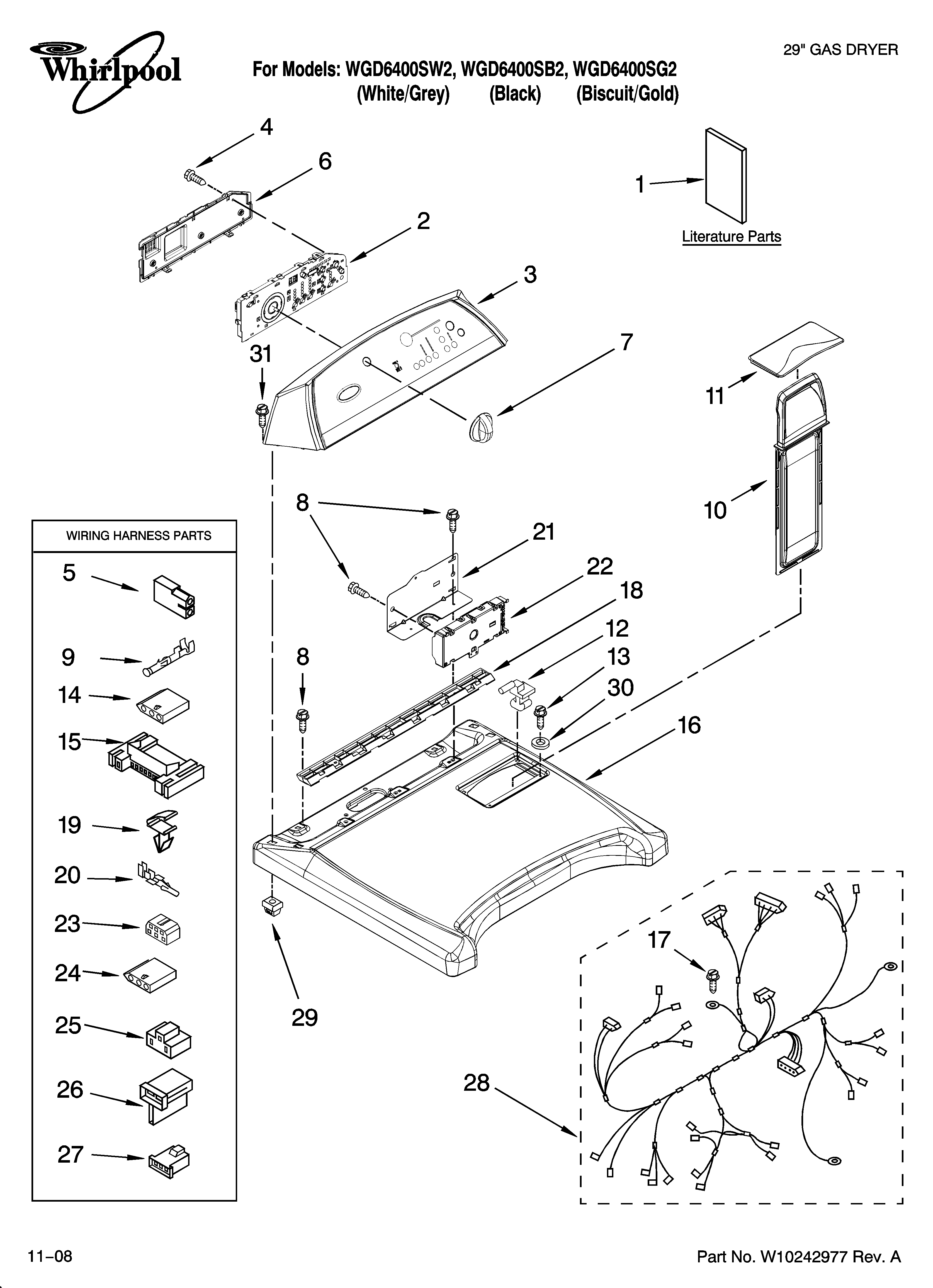 Top and console parts