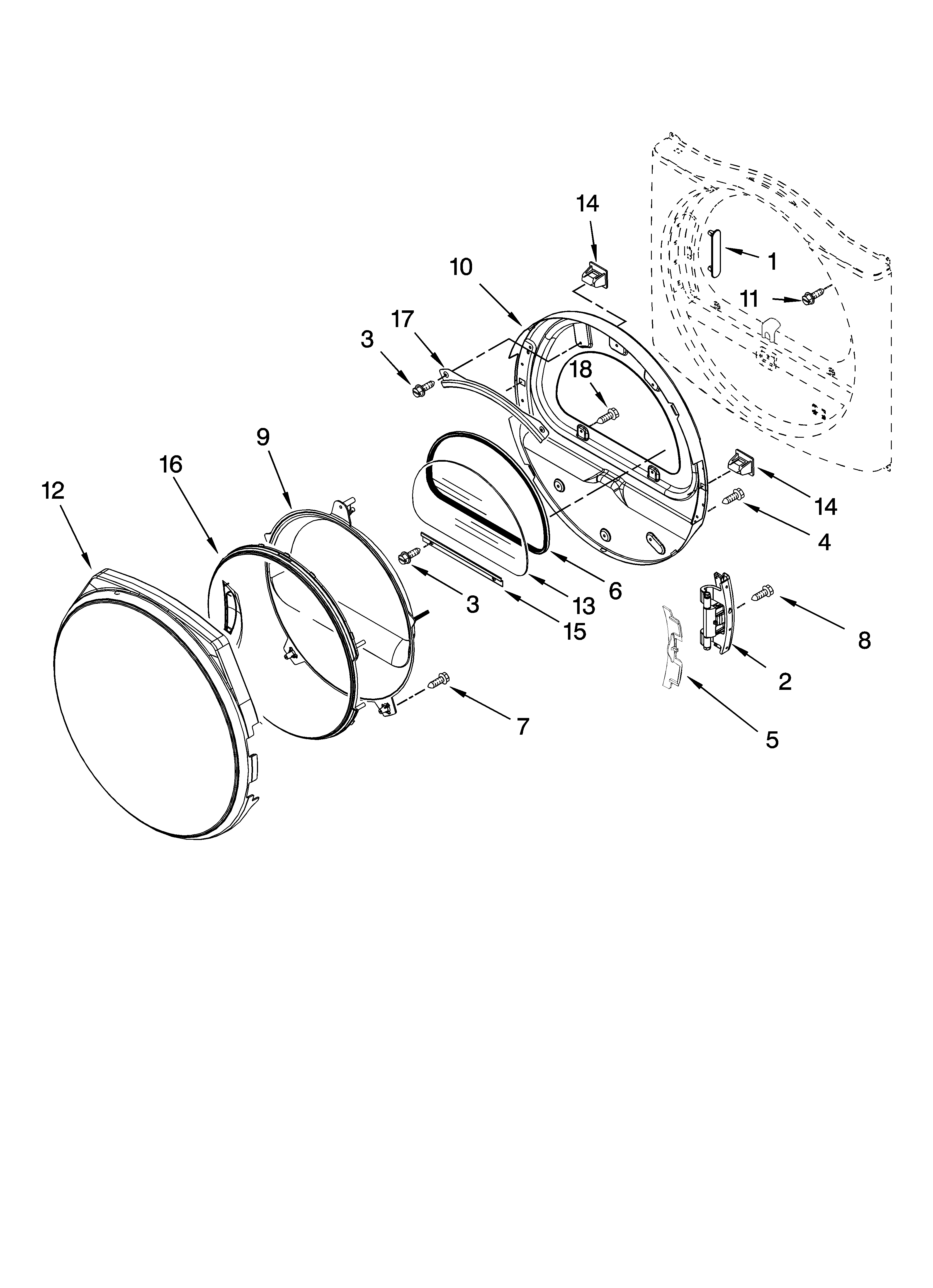 Door parts, optional parts (not included)