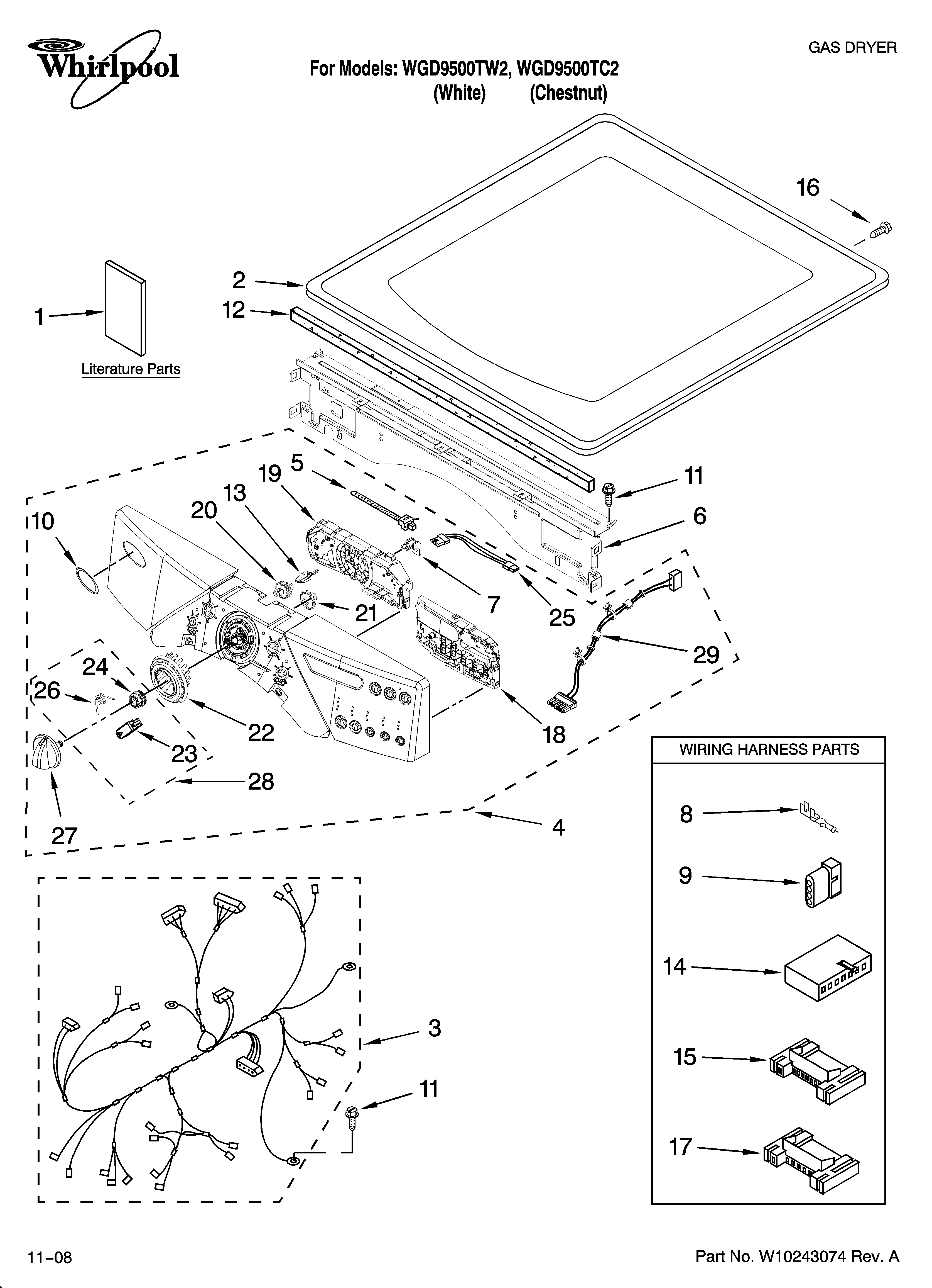 Top and console parts