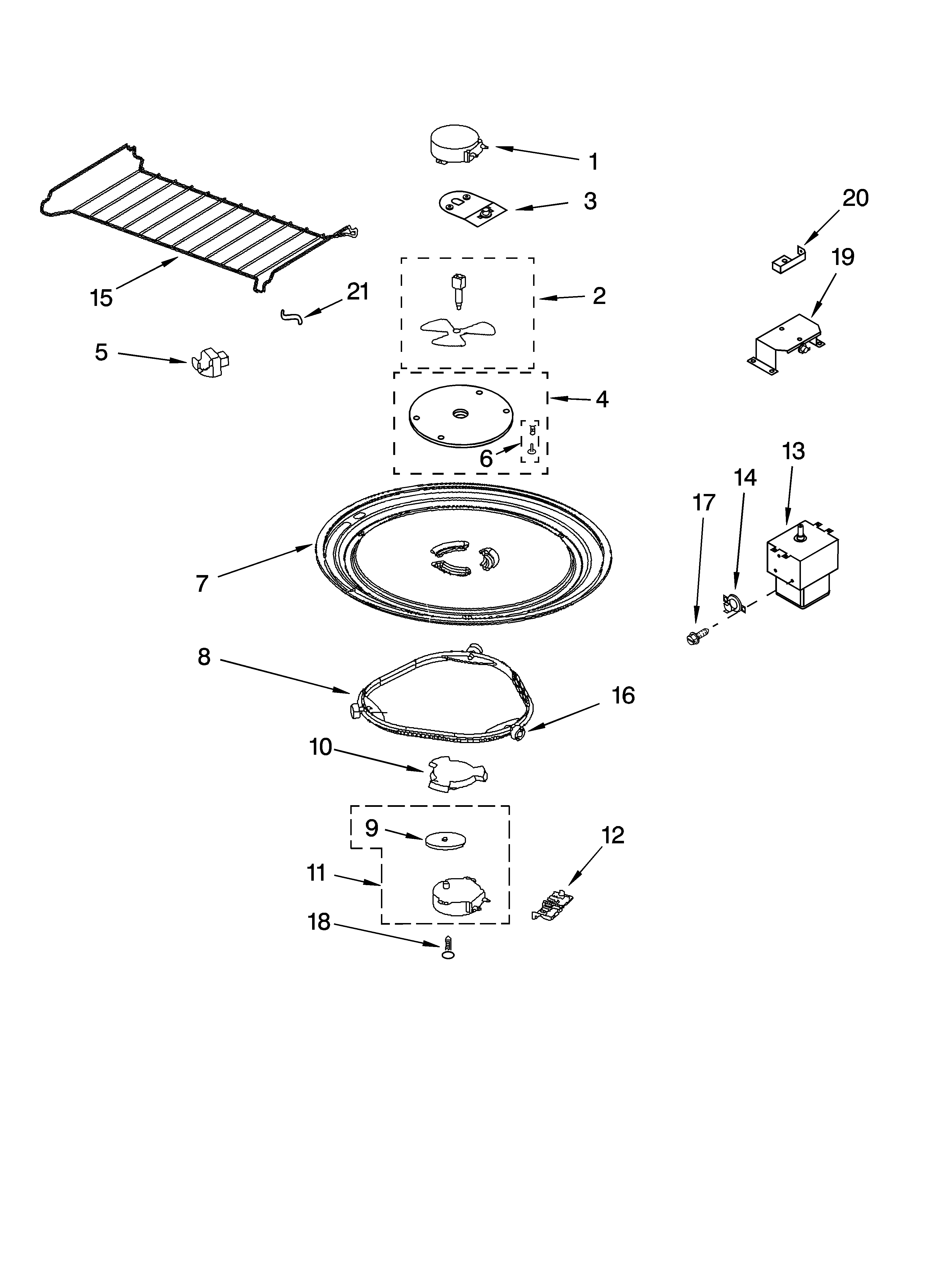 Magnetron and turntable parts