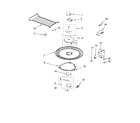 Whirlpool YGH5184XPB1 magnetron and turntable parts diagram
