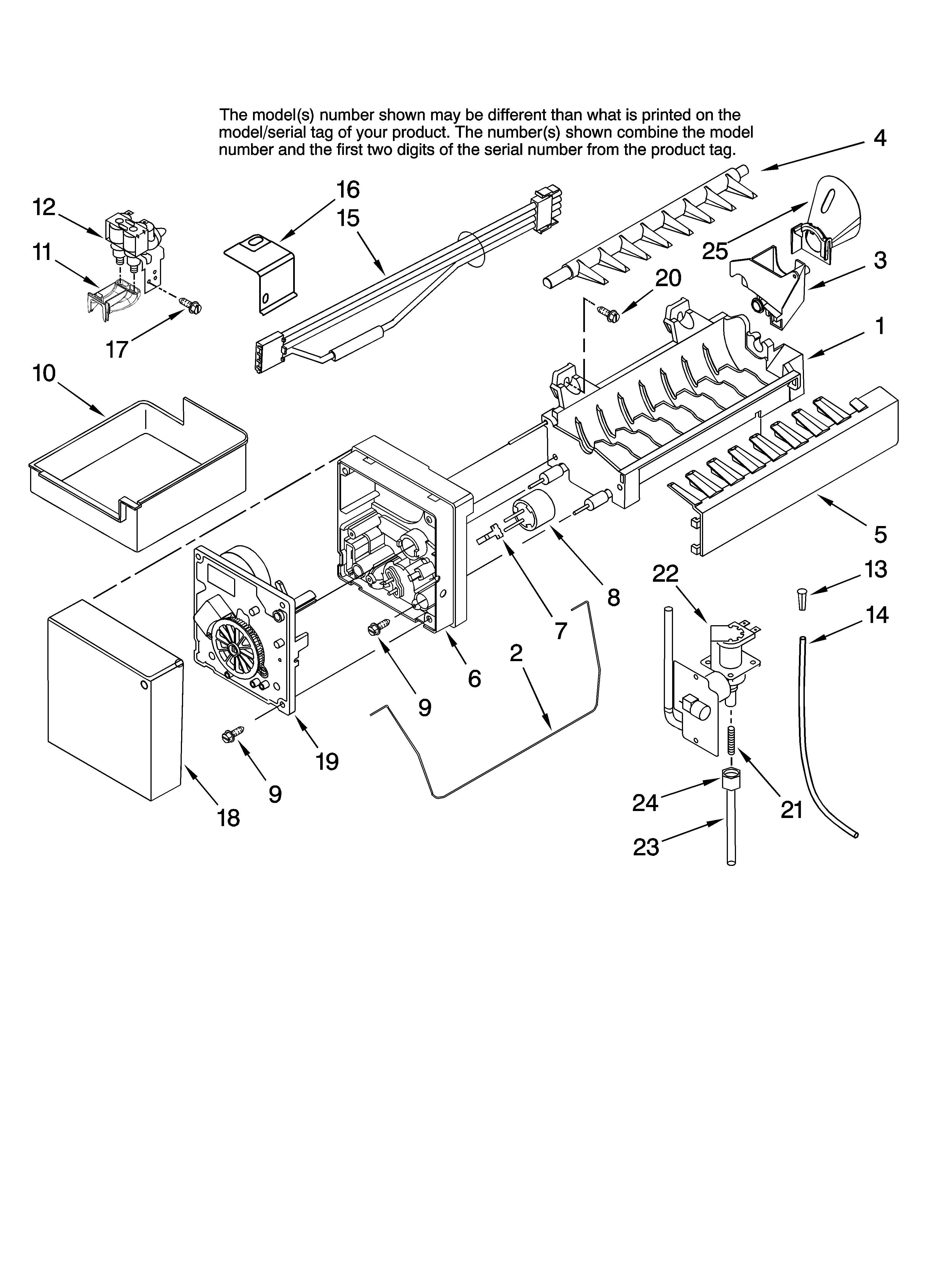 Icemaker parts, optional parts (not included)