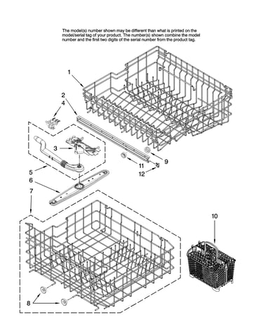 Upper and lower rack parts