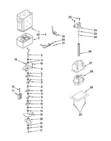 Motor and ice container parts