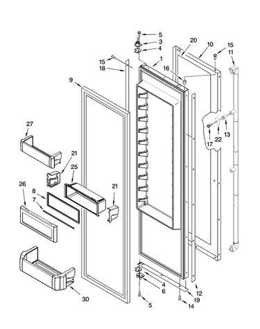 Refrigerator door parts