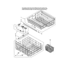 Maytag MDBH955AWW41 upper and lower rack parts diagram