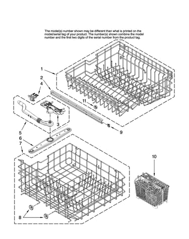 Upper and lower rack parts