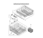 Maytag MDBH968AWQ0 upper and lower rack parts diagram