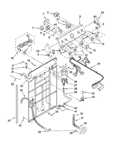 Controls and rear panel parts