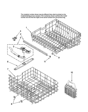 Upper and lower rack parts