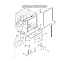 Jenn-Air JDB1255AWR0 tub and frame parts diagram