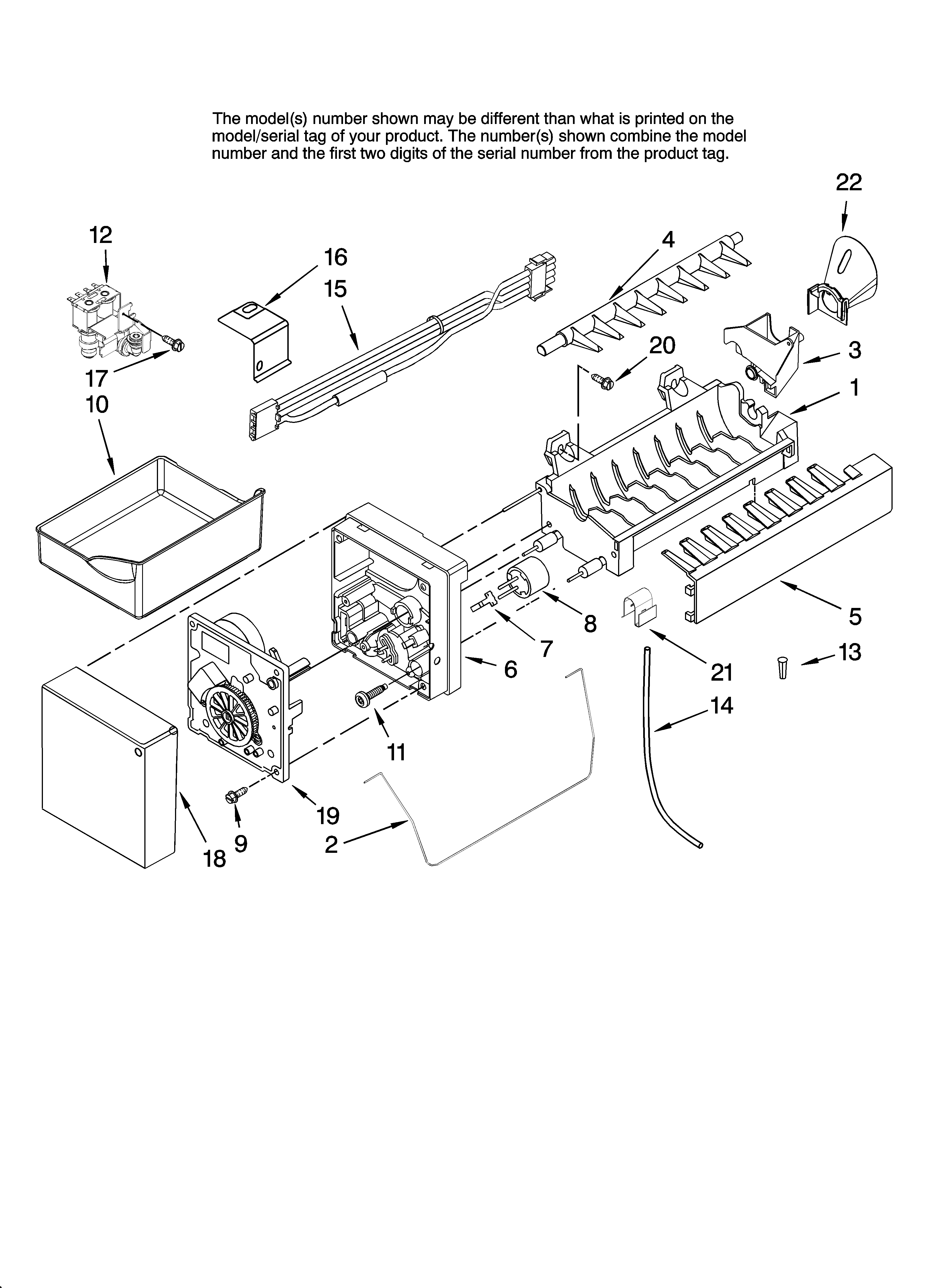 Icemaker parts, optional parts (not included)