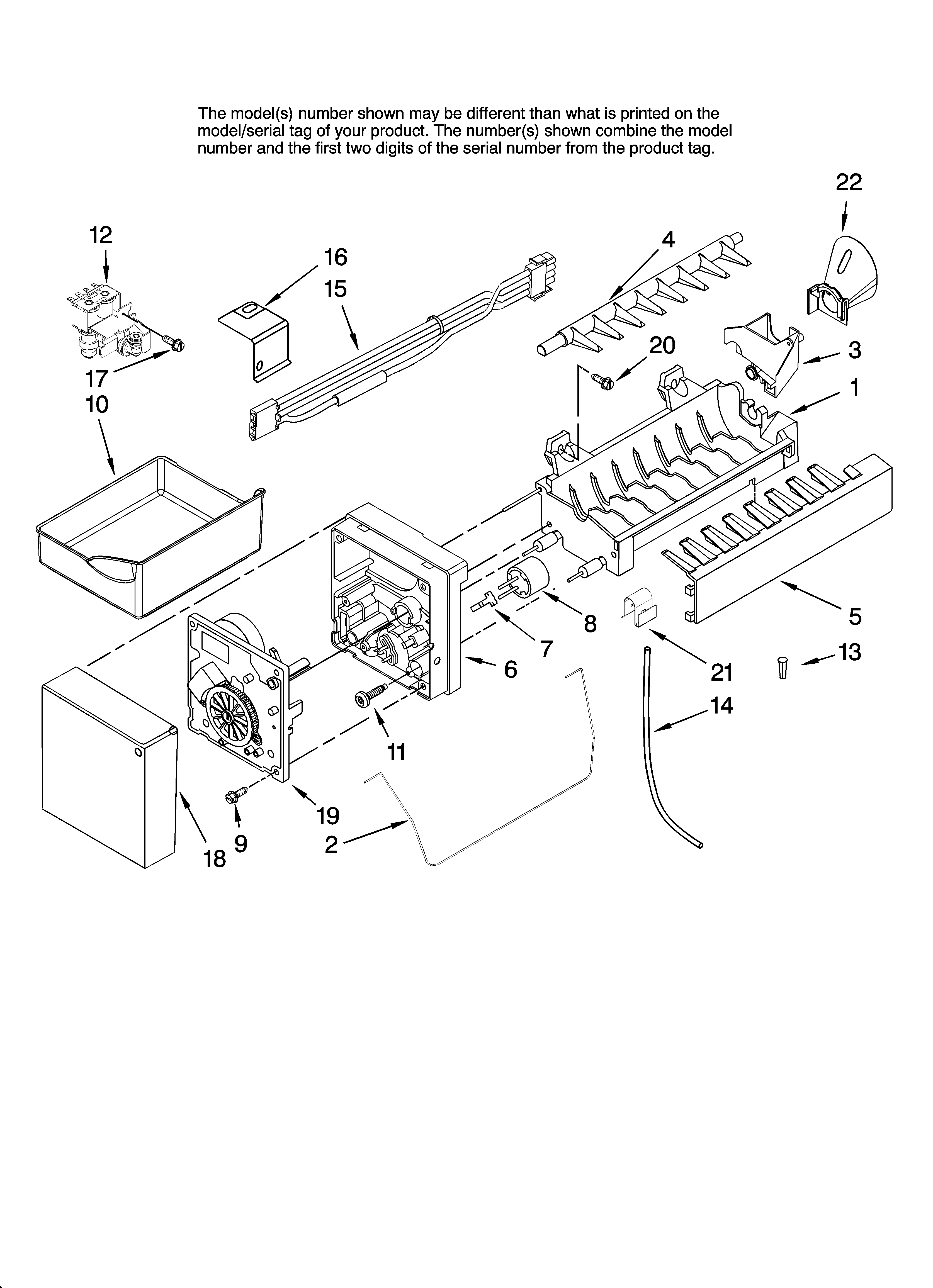 Icemaker parts, optional parts (not included)