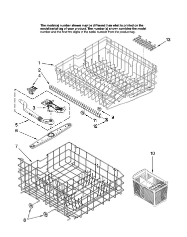 Upper and lower rack parts