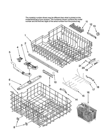Upper and lower rack parts