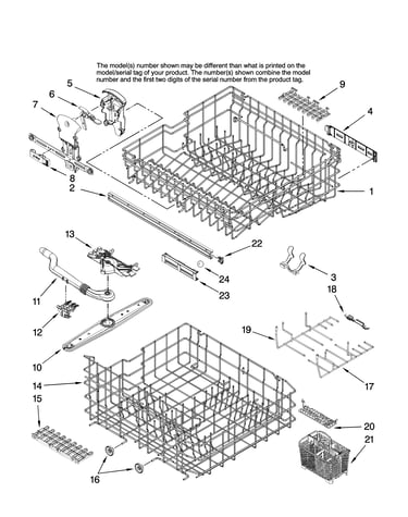 Upper and lower rack parts