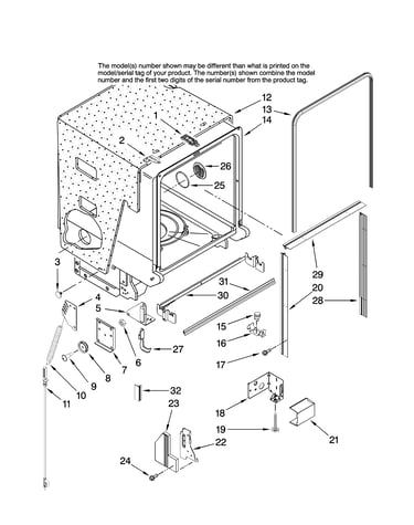 Tub and frame parts