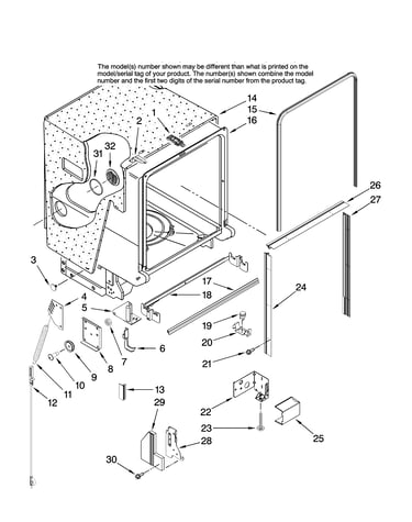 Tub and frame parts