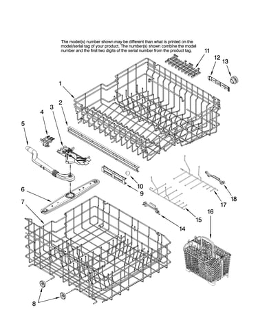 Upper and lower rack parts