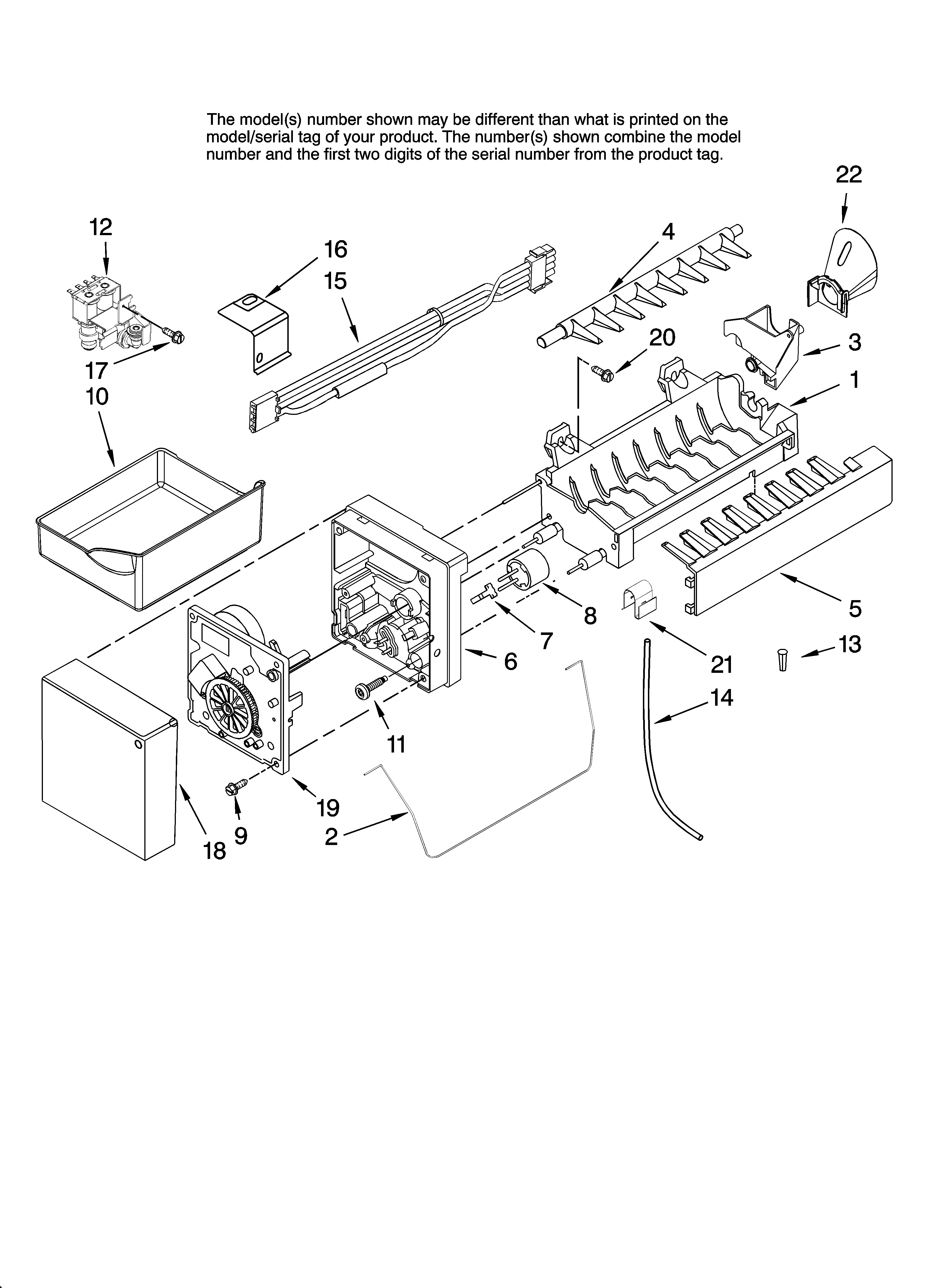 Icemaker parts, optional parts (not included)