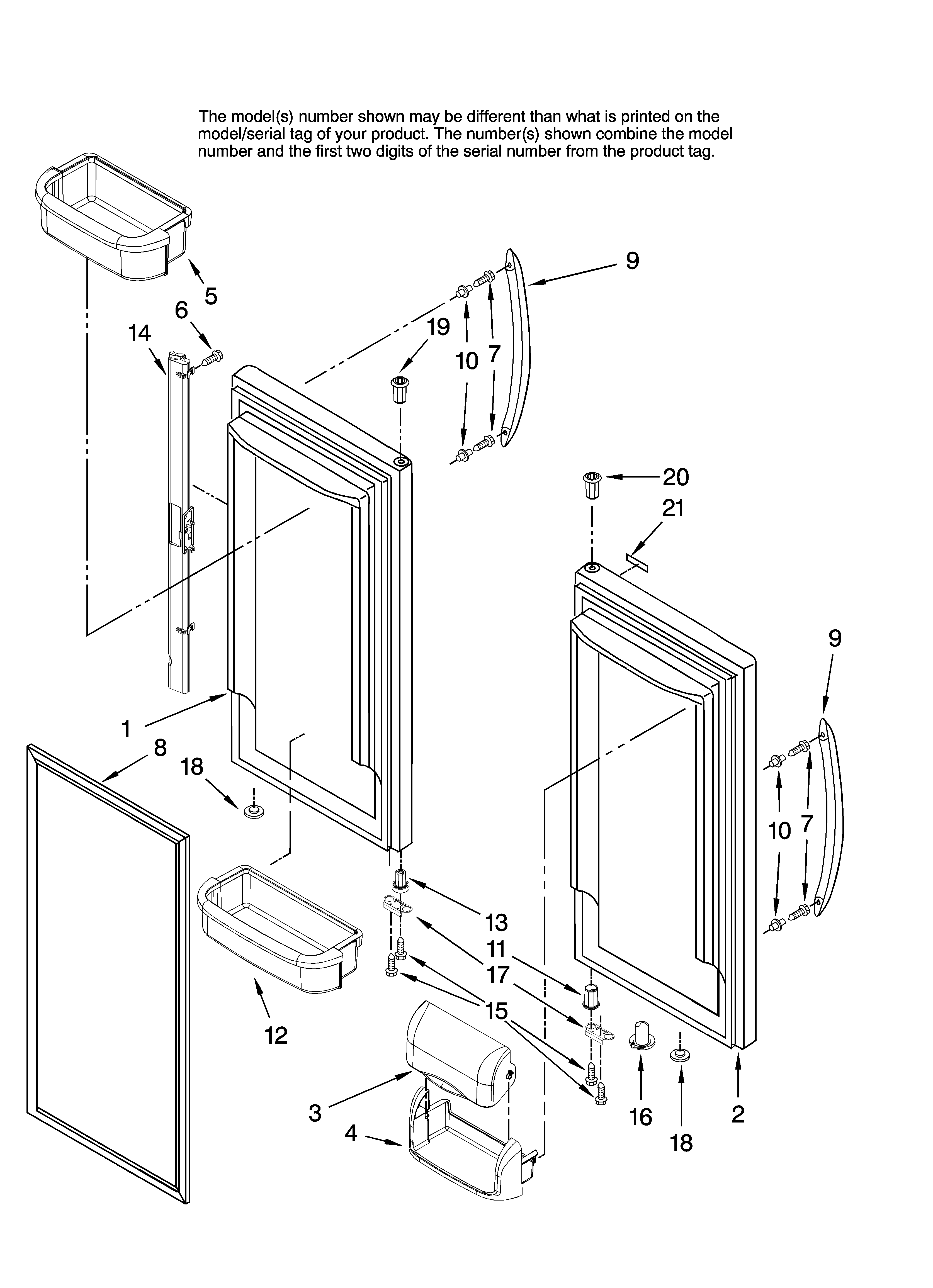 Refrigerator door parts