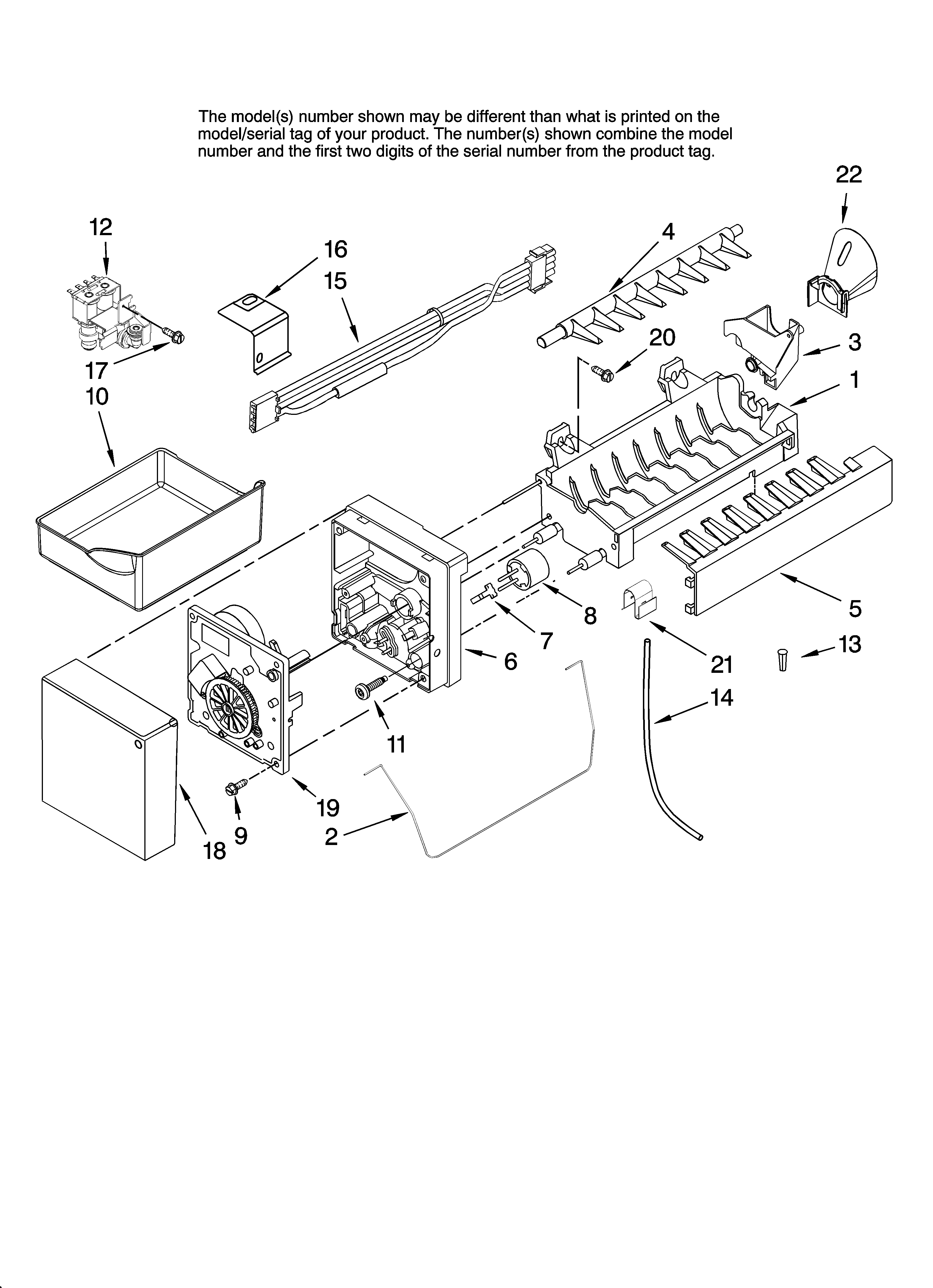 Icemaker parts, optional parts (not included)