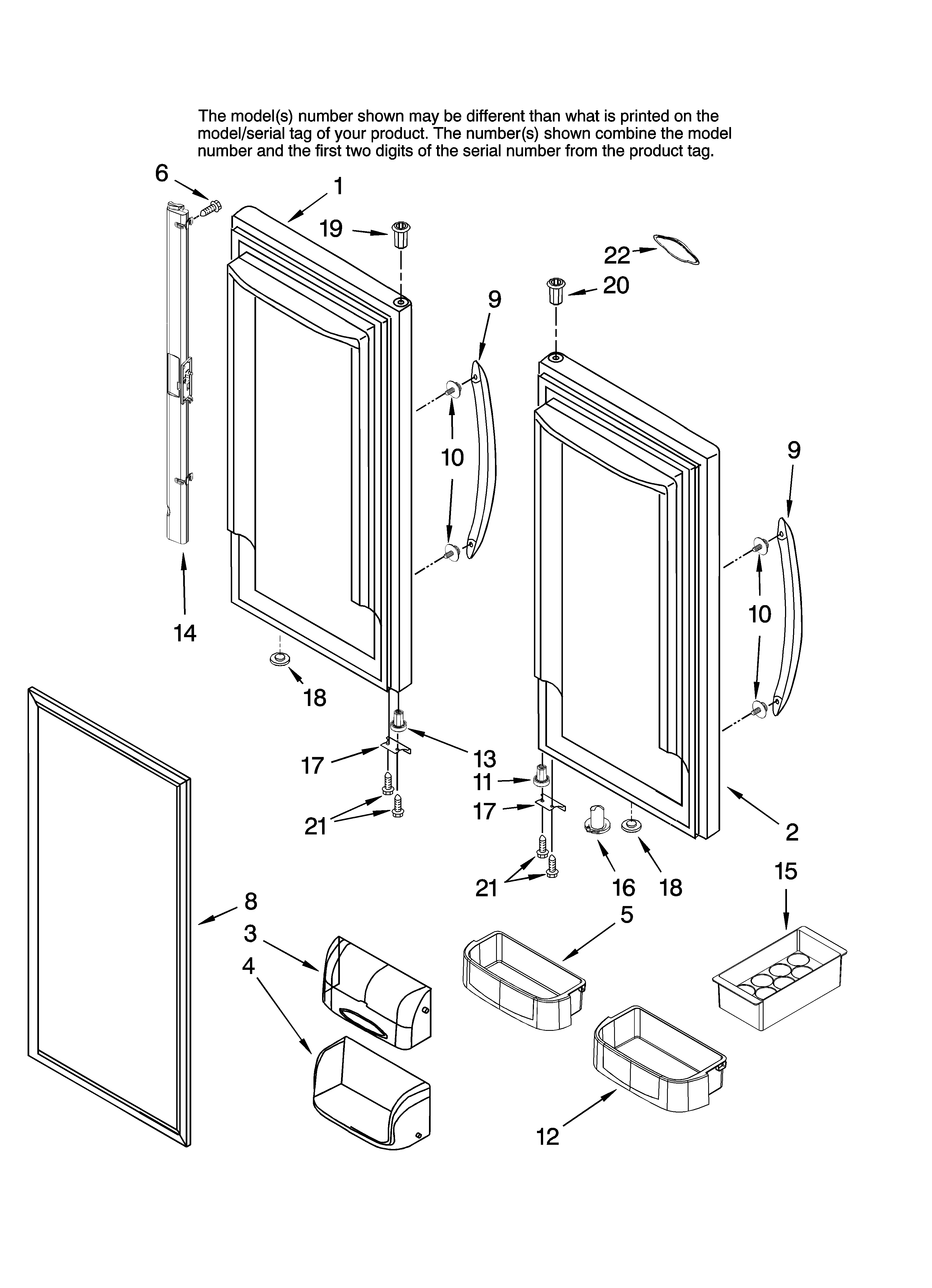 Refrigerator door parts