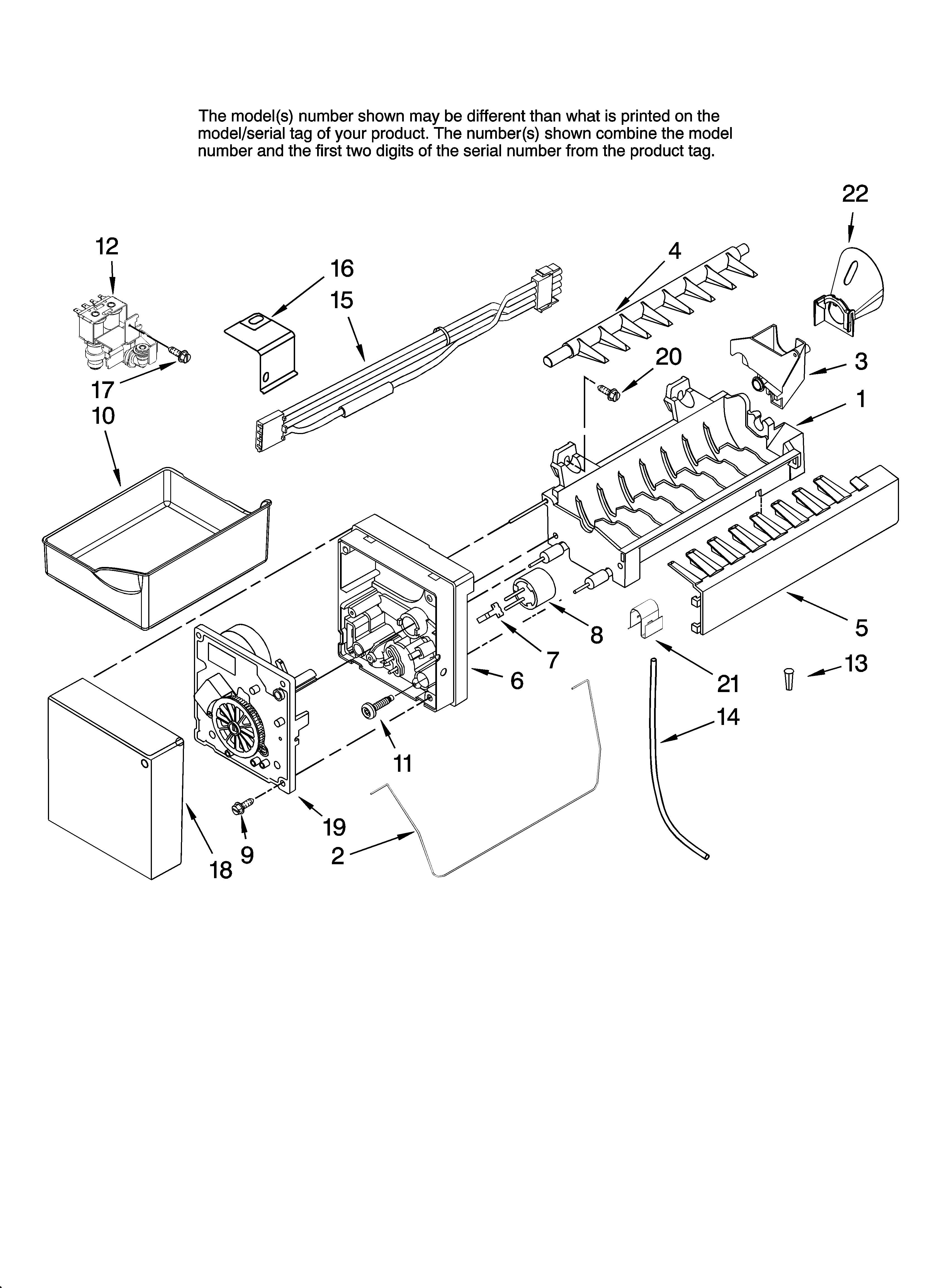 Icemaker parts, optional parts (not included)