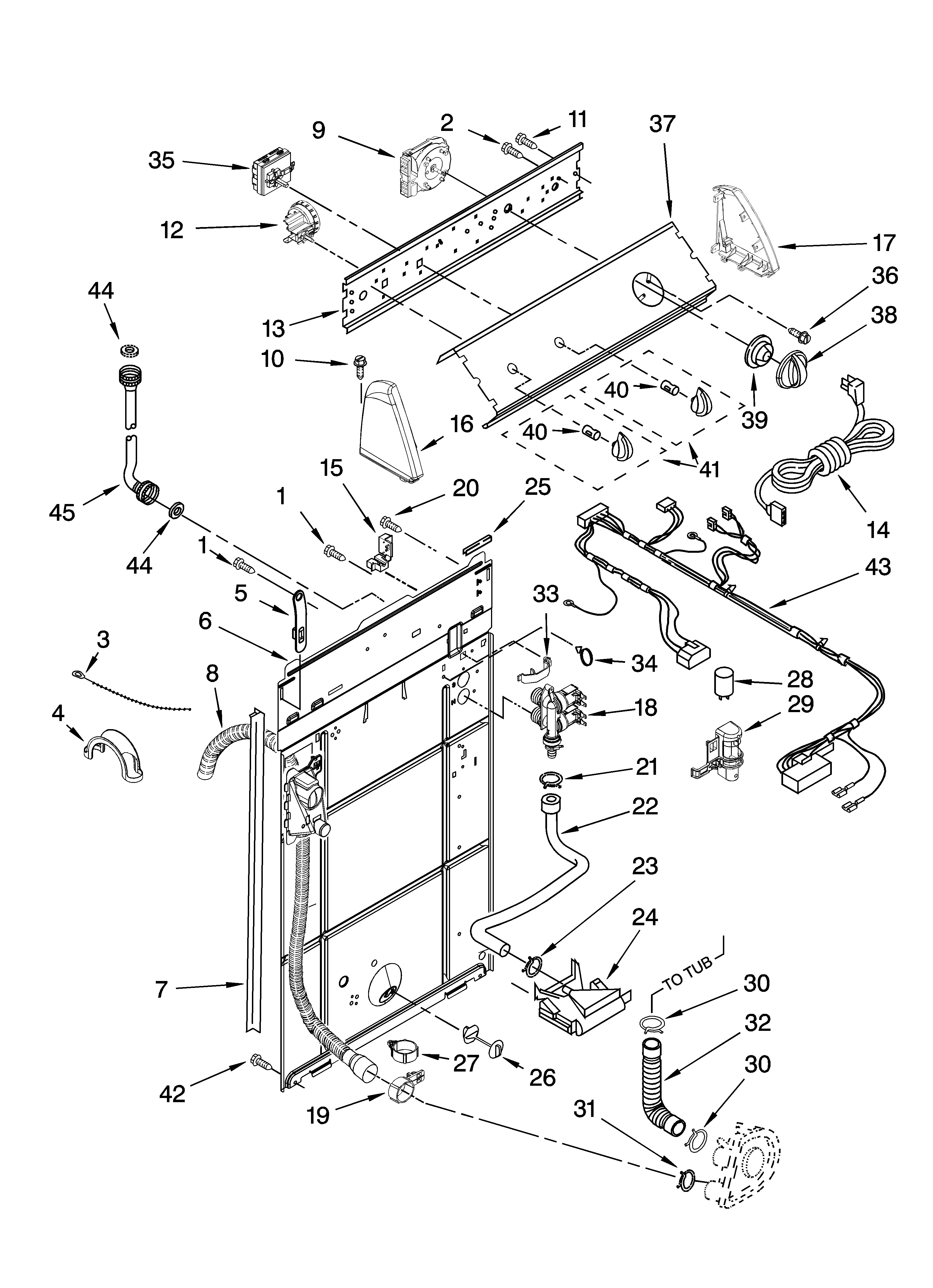 Controls and rear panel parts