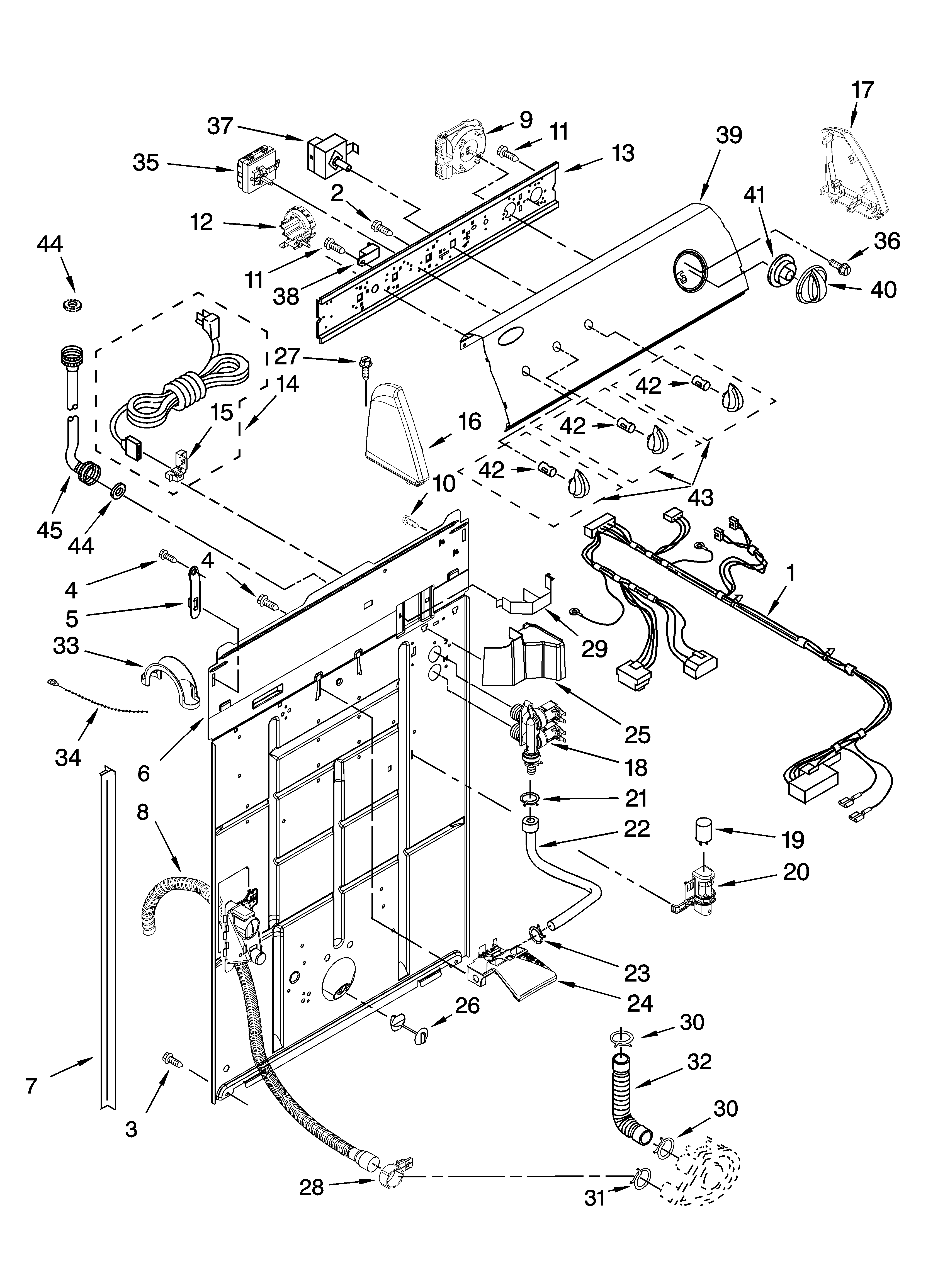 Controls and rear panel parts