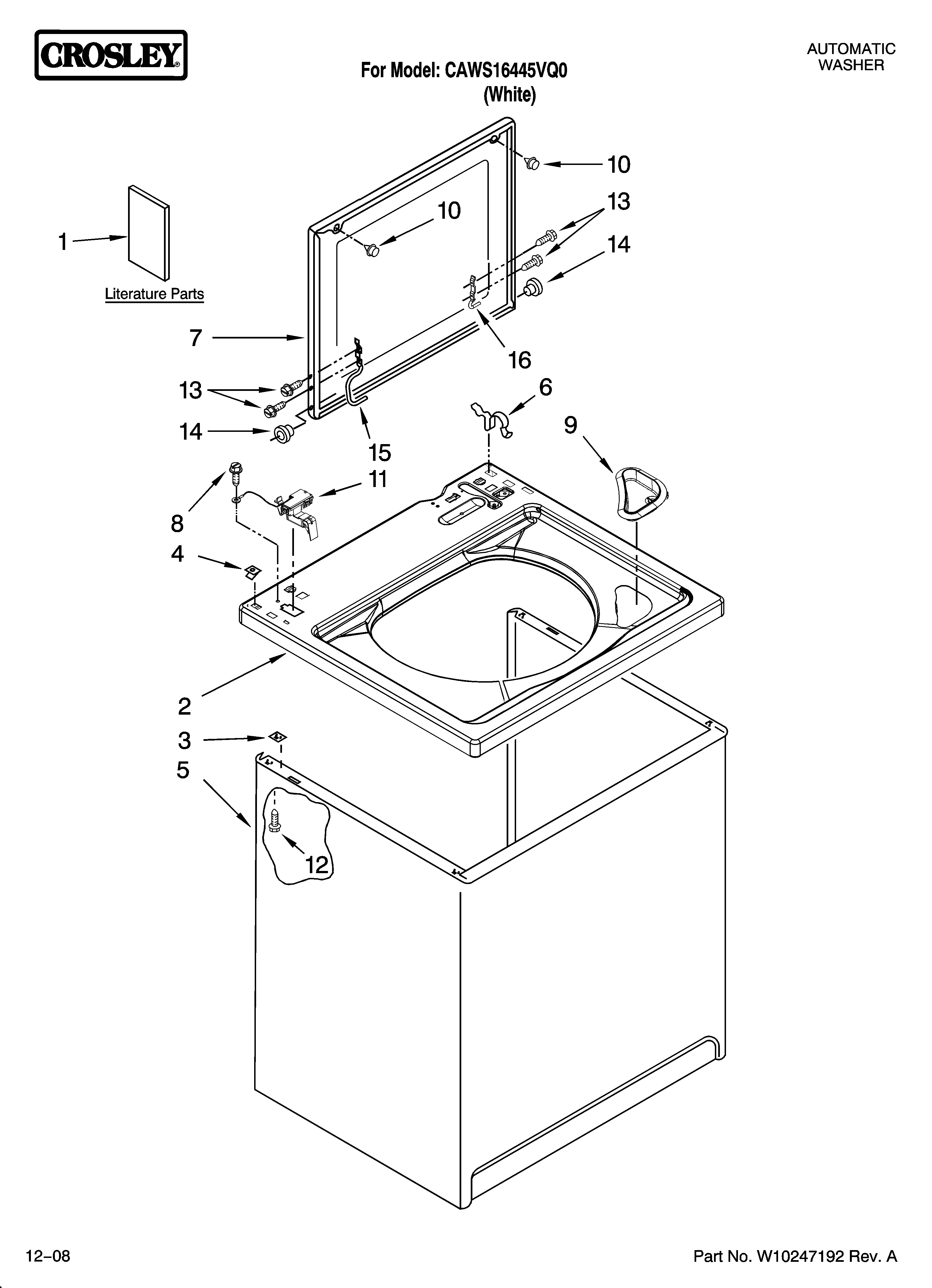 TOP AND CABINET PARTS