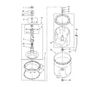 Crosley CAWS16445VQ0 agitator, basket and tub parts diagram