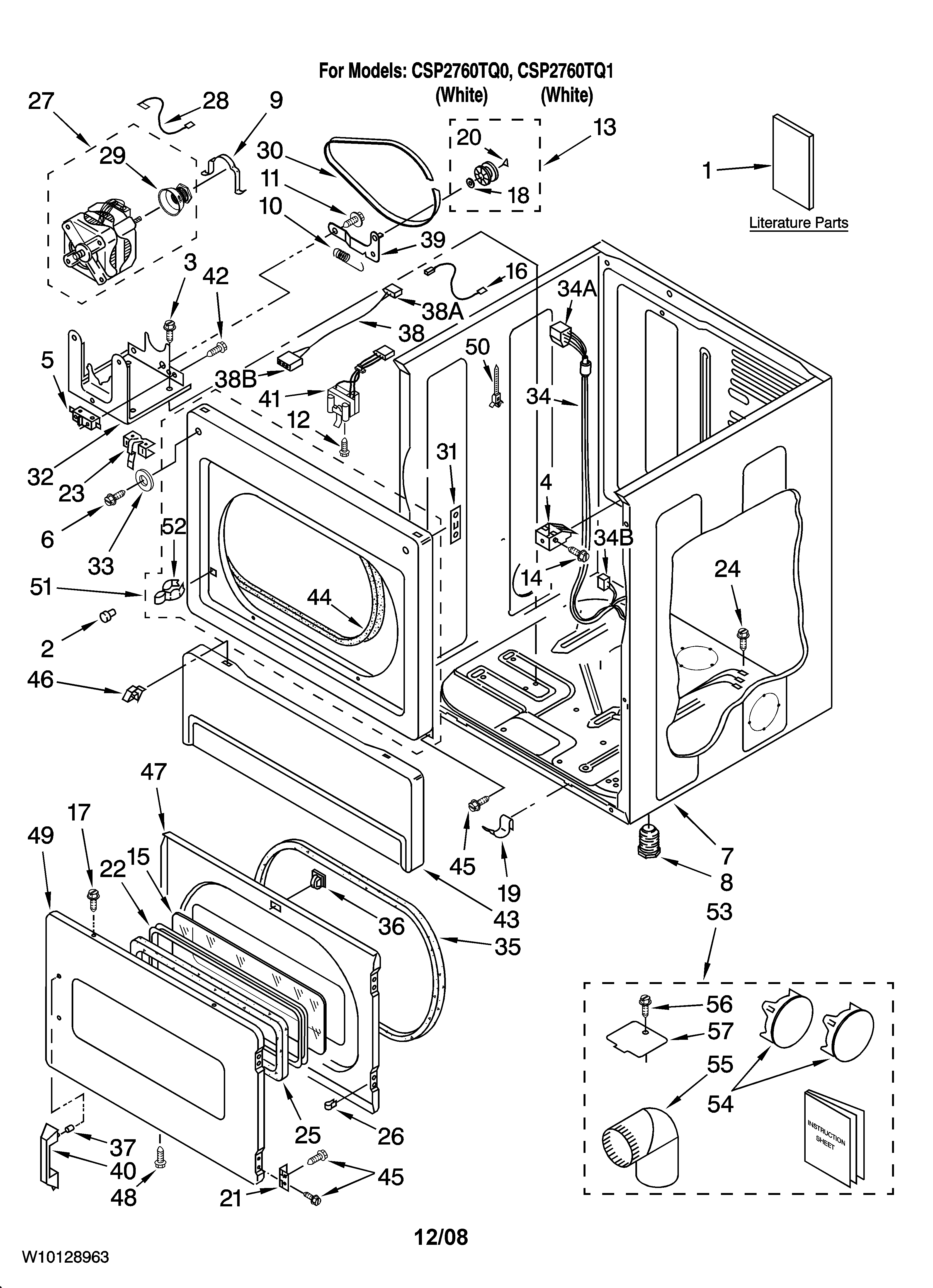 Lower cabinet and front panel parts