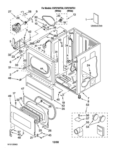 Lower cabinet and front panel parts