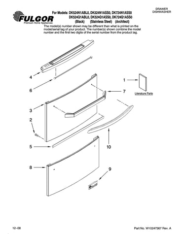 Front panel parts